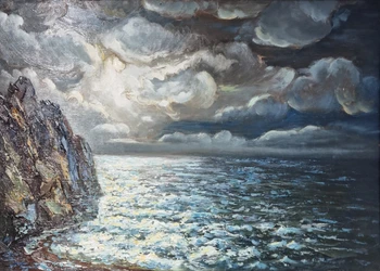Moon, Rocks, Sea